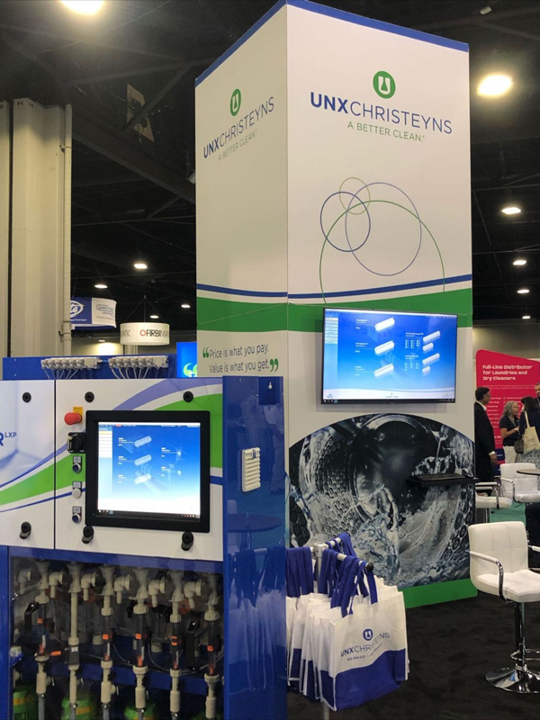 Trade show booth design for UNX-Christeyns
